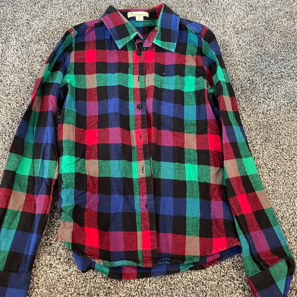 Multiple color flannel shirt size S